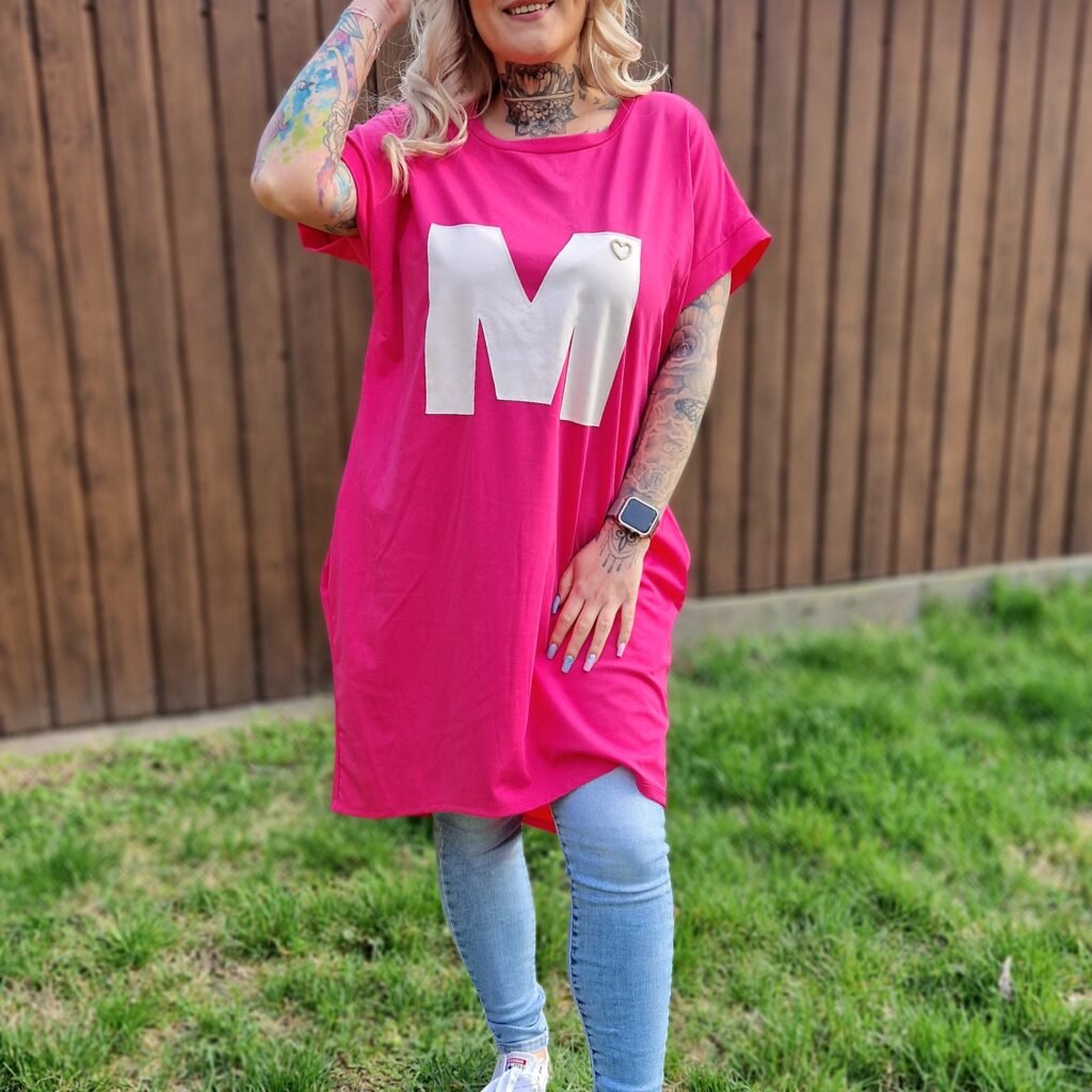 Marina Pink-fehér tunika