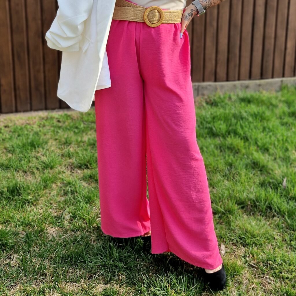 Léna pink bő szárú nadrág