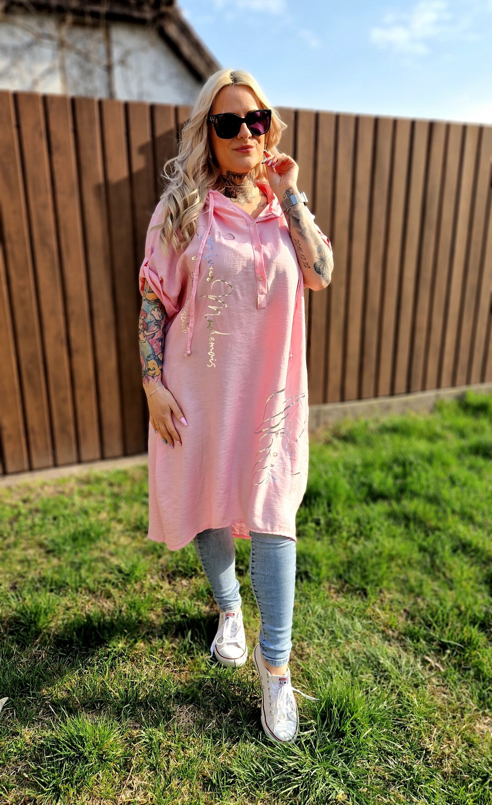 Selina Kapucnis tunika-rózsaszín - Image 2