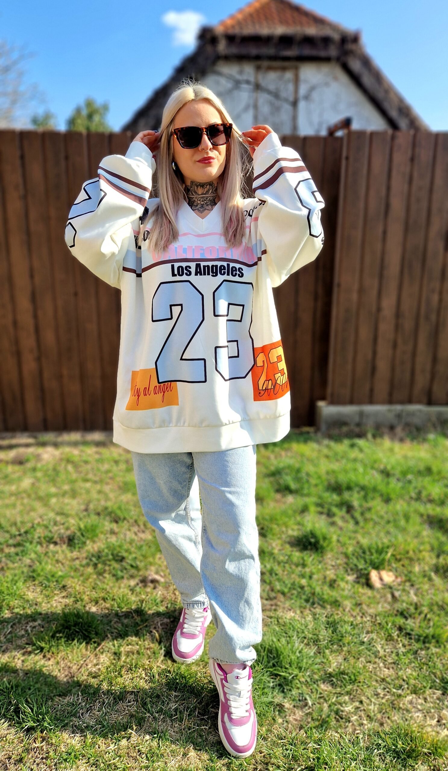 Lola Fehér oversized pulóver - Image 2