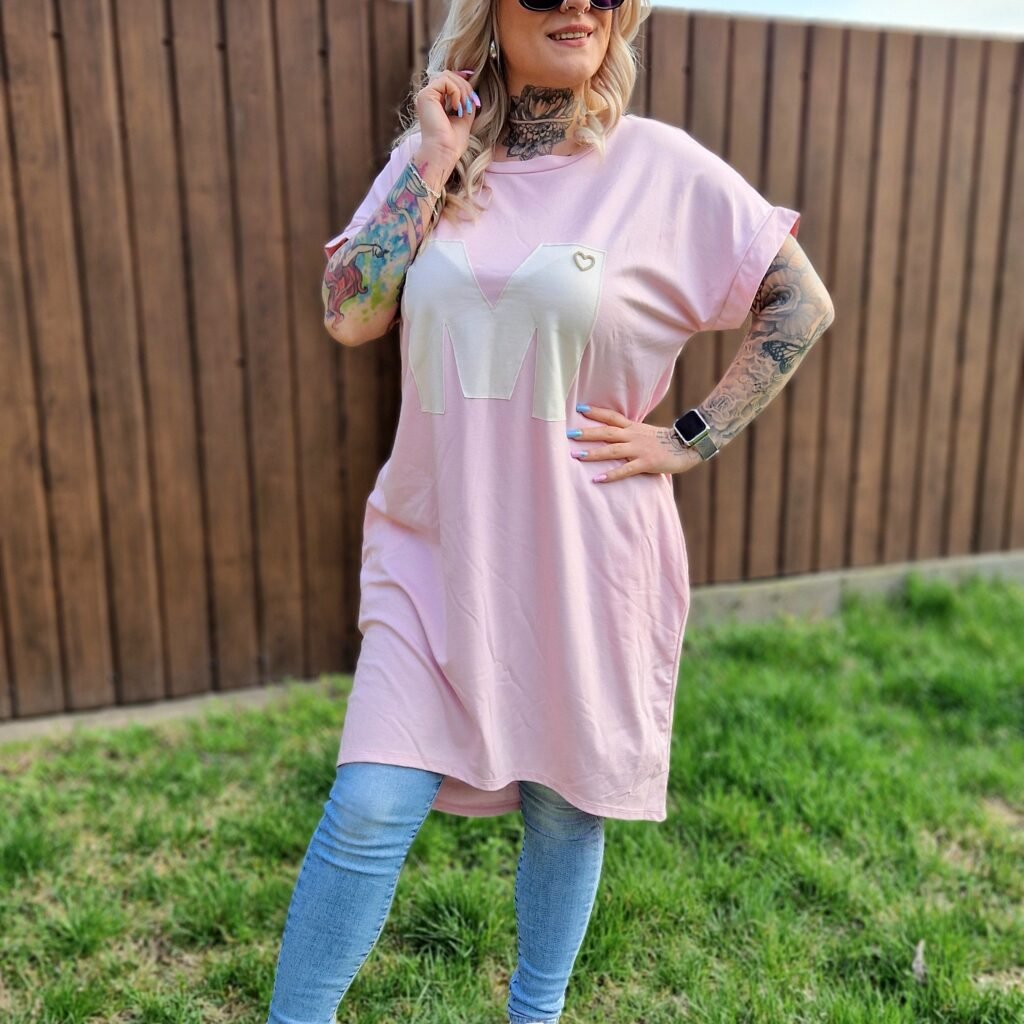 Marina Rózsaszín-fehér tunika