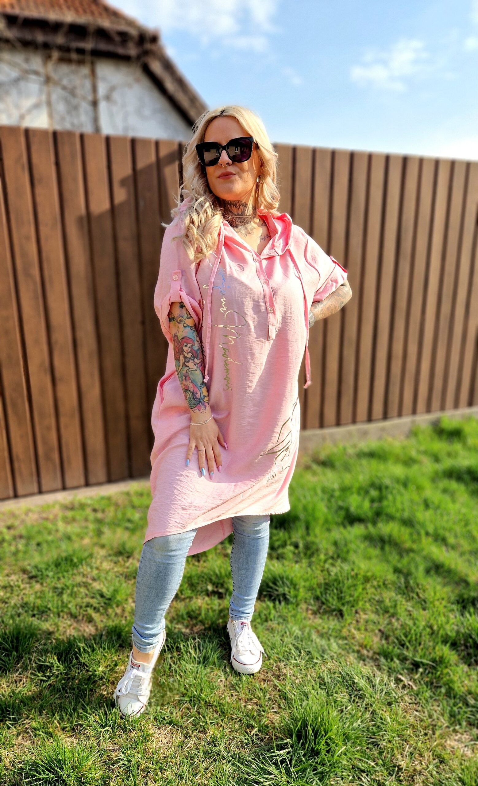 Selina Kapucnis tunika-rózsaszín - Image 3