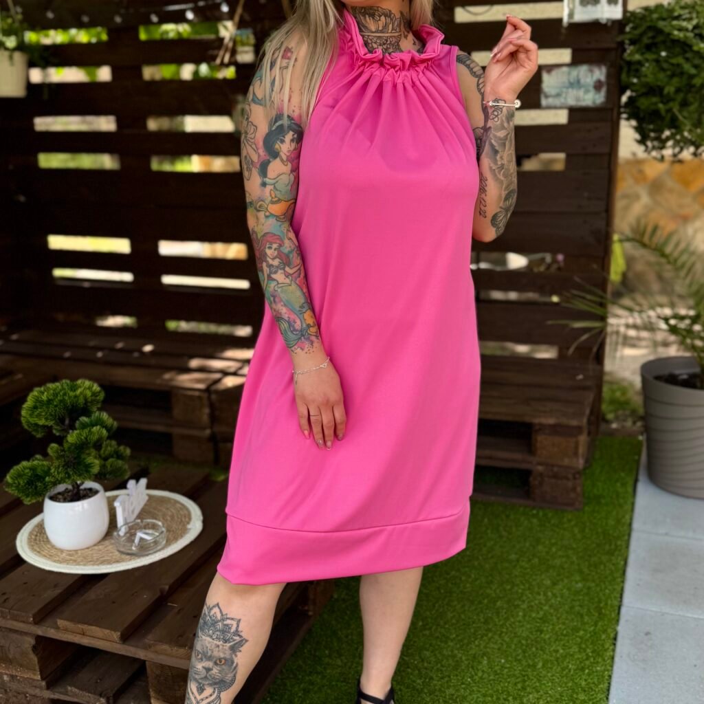 Elara pink A-vonalú ruha