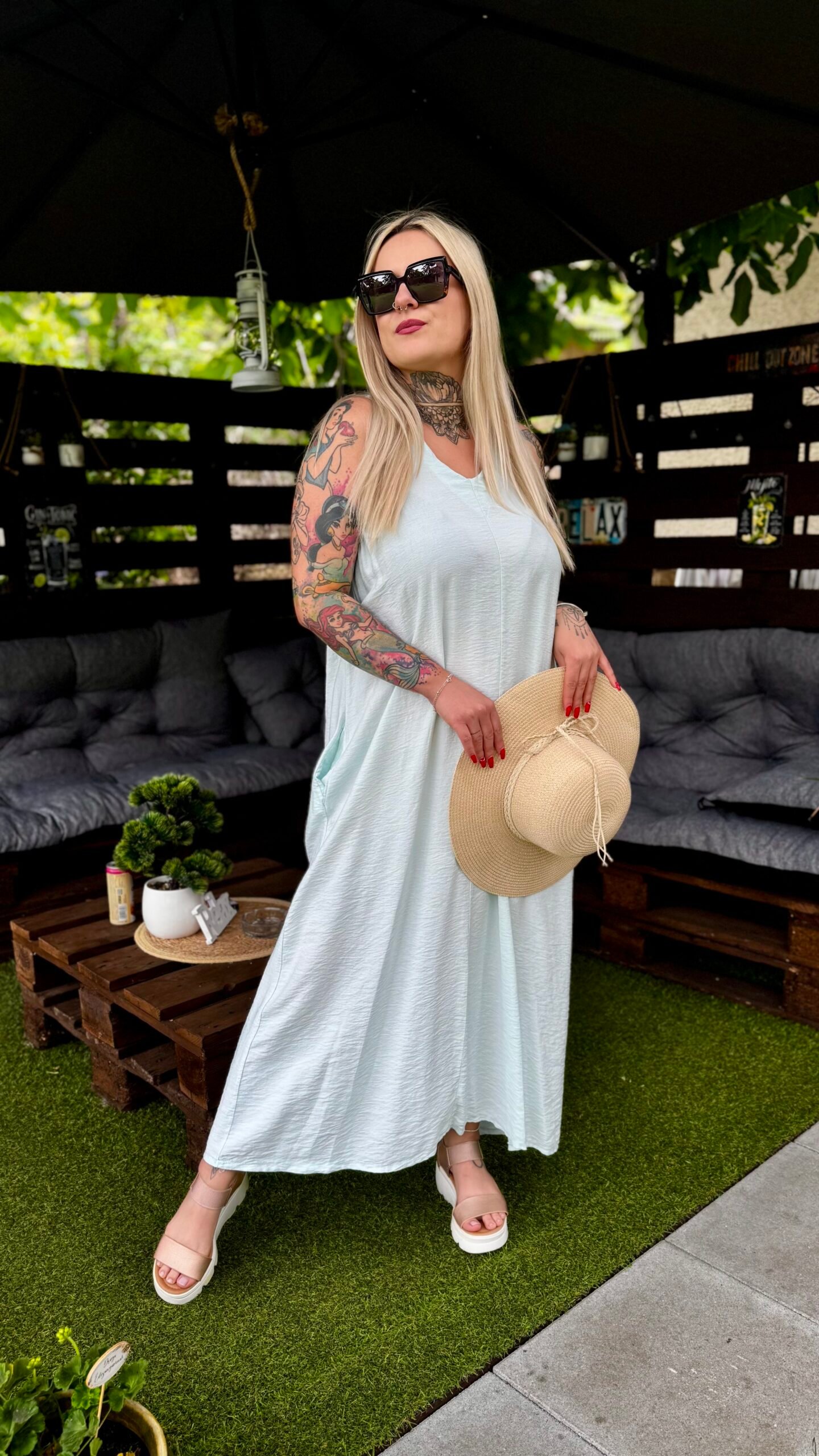 Elara menta lenvászon maxiruha - Image 2