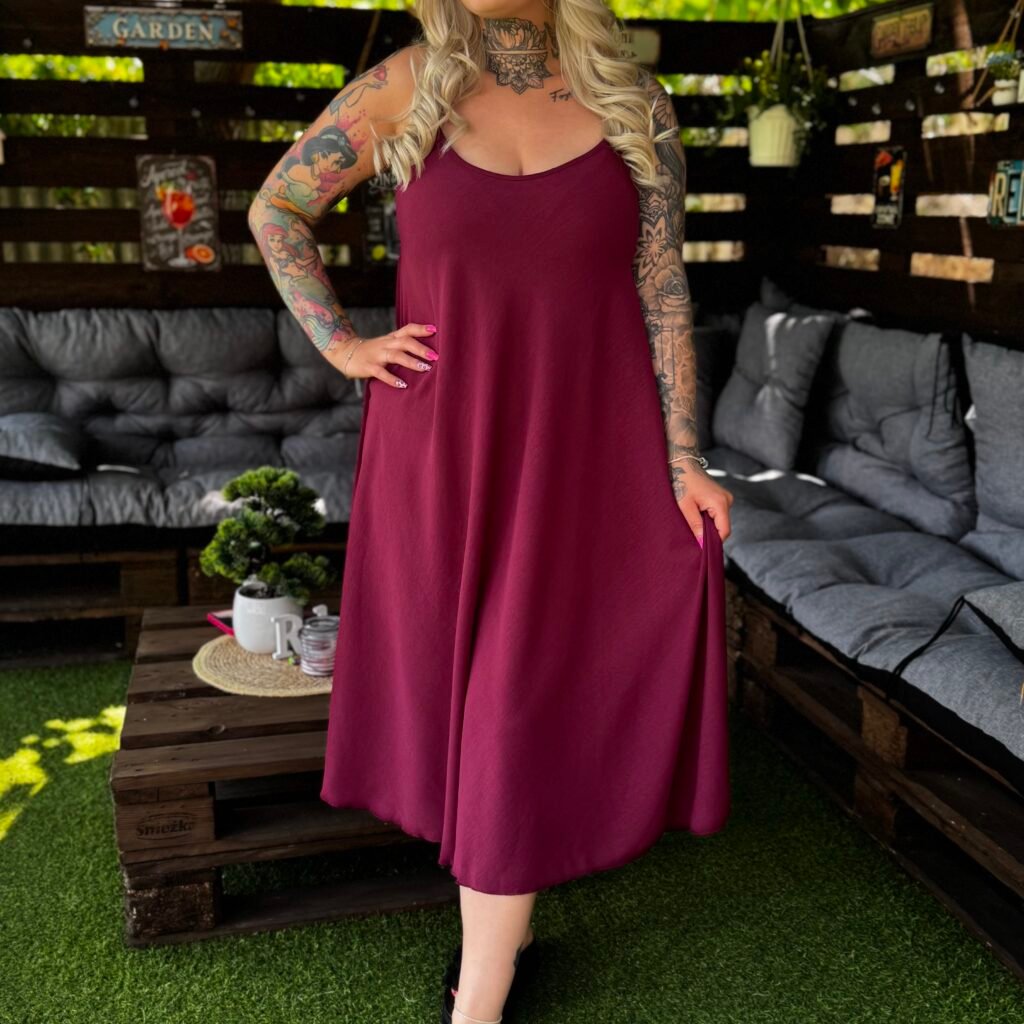 Eszter kánikula ruha bordó