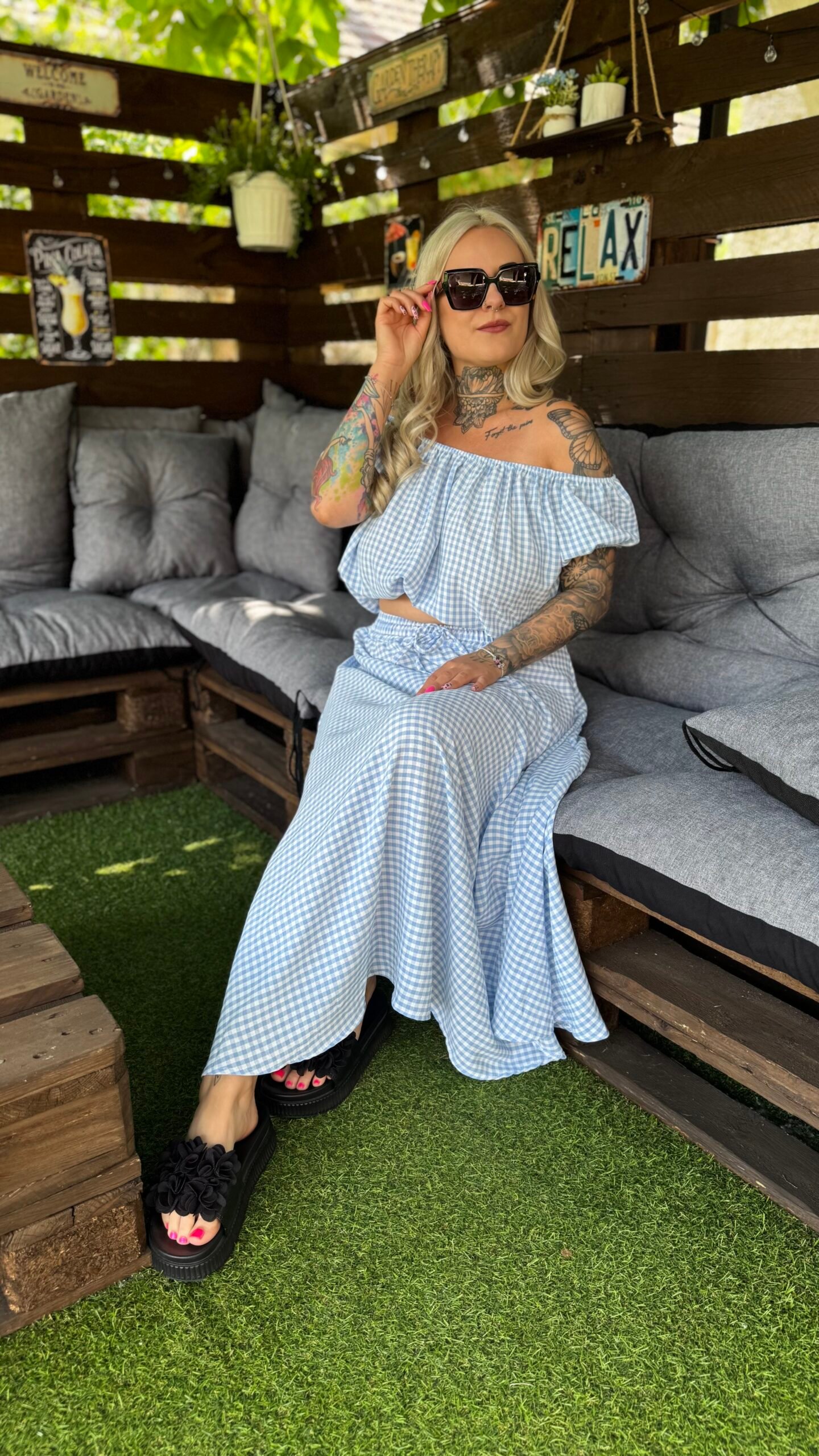 Emese Szett Babakék-fehér - Image 3