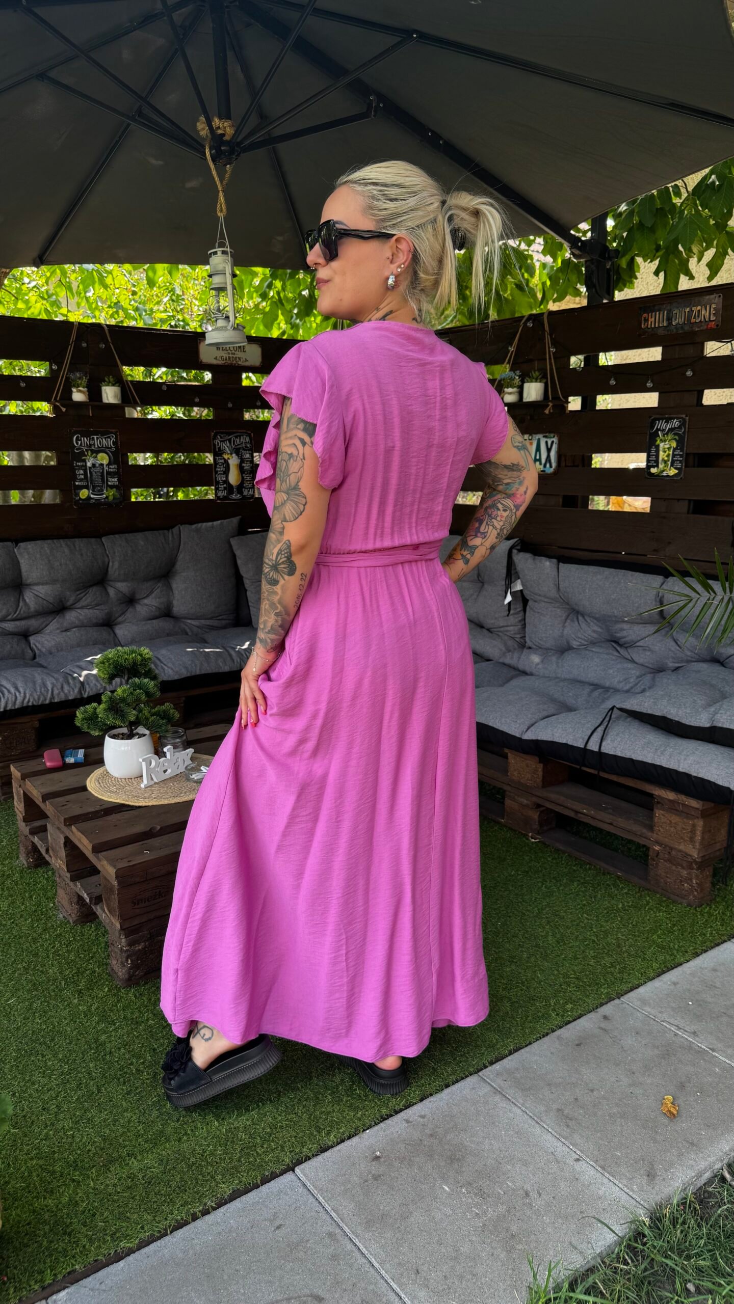 Larina maxi ruha- Bubblegum rózsaszín - Image 3