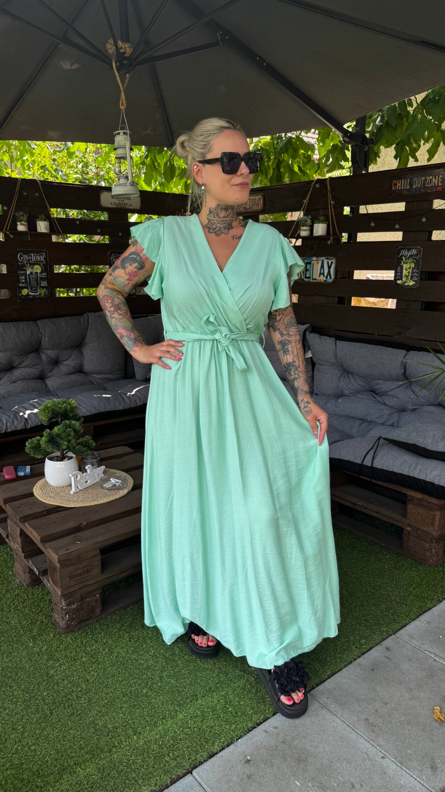 Larina maxi ruha- Menta
