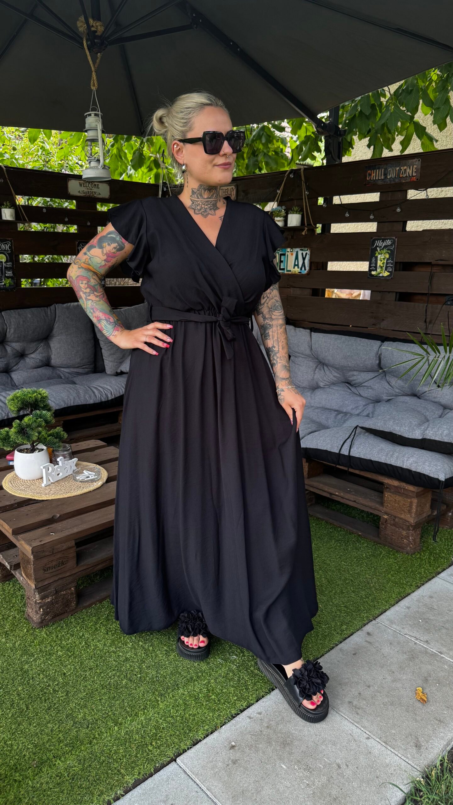 Larina maxi ruha- Fekete