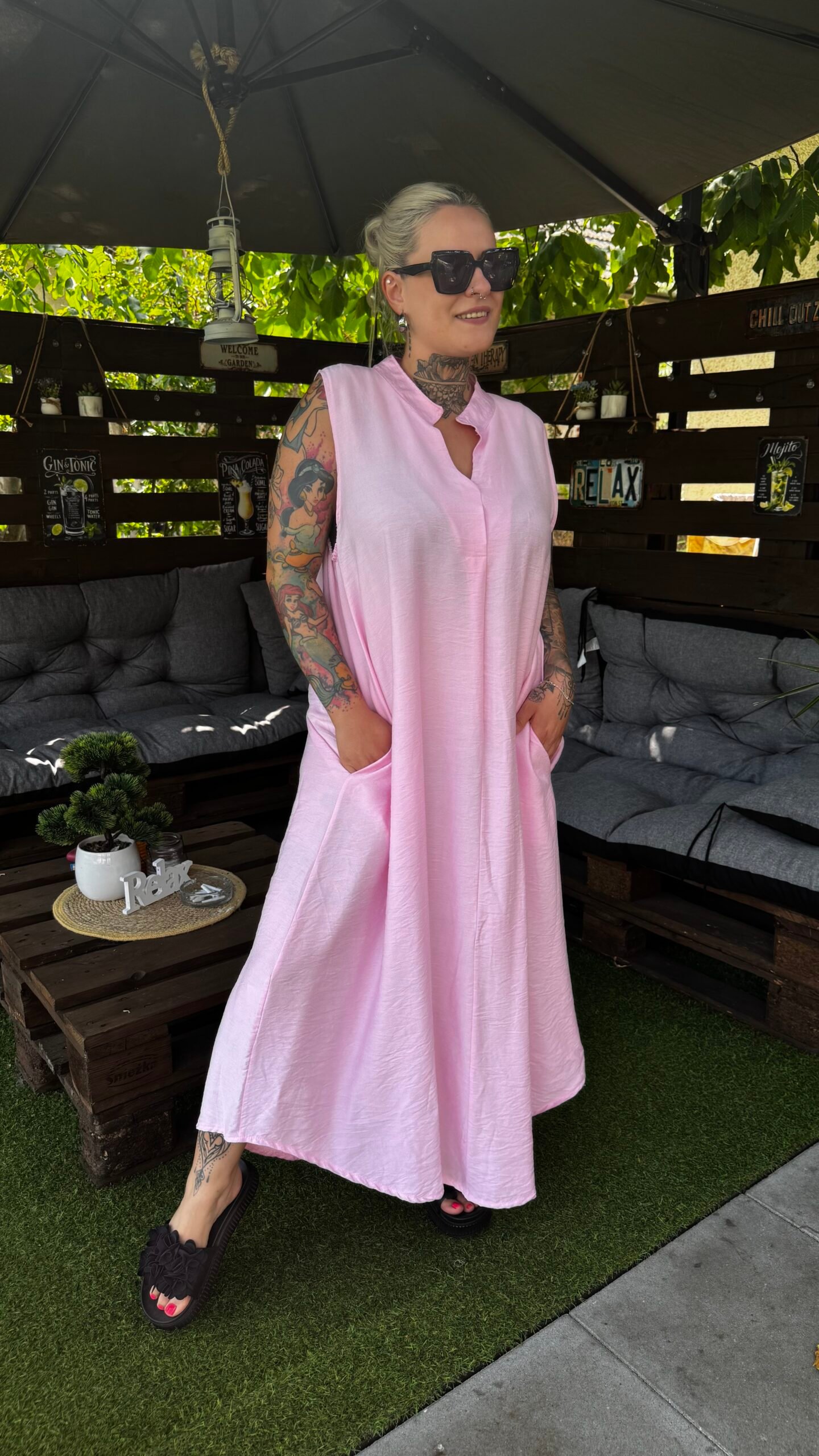 Paulin maxi tunika- Rózsaszín