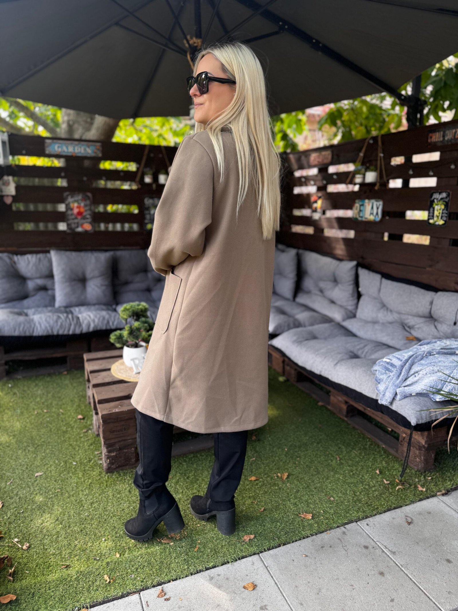 Alicia szövetkabát -Homokszínű - Image 3