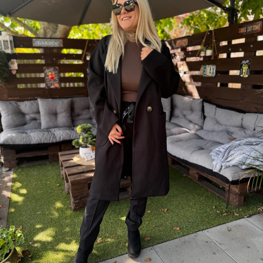 Alicia szövetkabát -Fekete